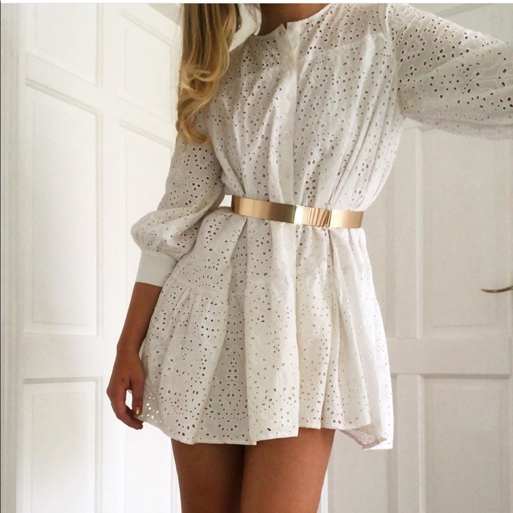 Zara embroidered eyelet dress